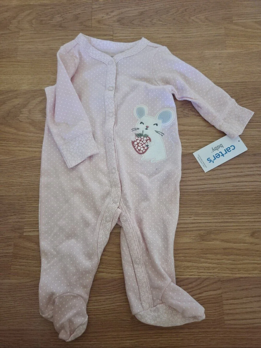Carter's Girl 3 Months Bundle 6pcs Floral Squirrel Strawberry Mouse NEW